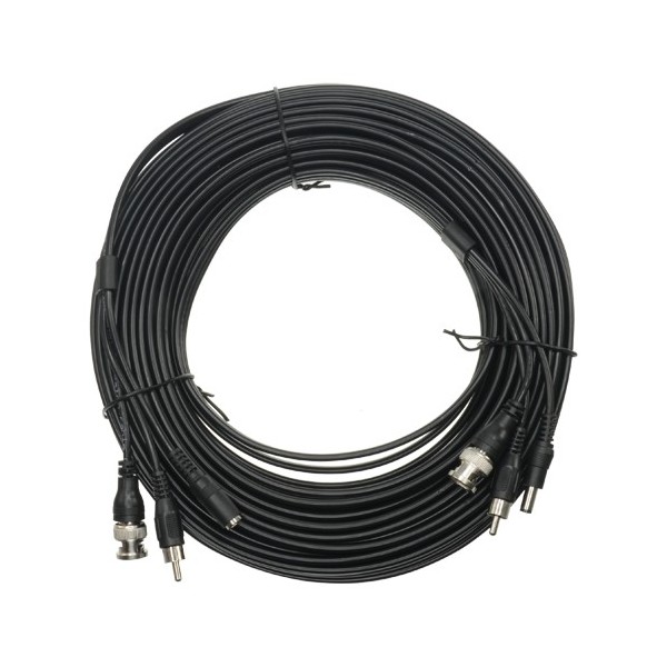 Safire CoX20A Cabo Combinado RG59 + Audio + DC - Mini RG59 com Conector BNC - Cabo de Áudio por RCA - Cabo de alimentação