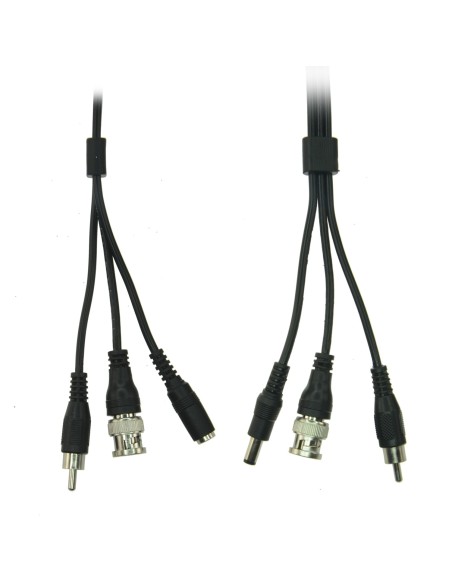 Safire CoX20A Cabo Combinado RG59 + Audio + DC - Mini RG59 com Conector BNC - Cabo de Áudio por RCA - Cabo de alimentação