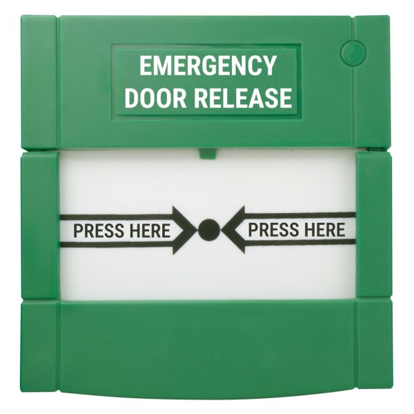 YLI CPK-861A-PLUS Botão de liberação da porta - Botão de polo duplo | Texto em Inglês - testado 100.000 usos - Não / NC / COM | 