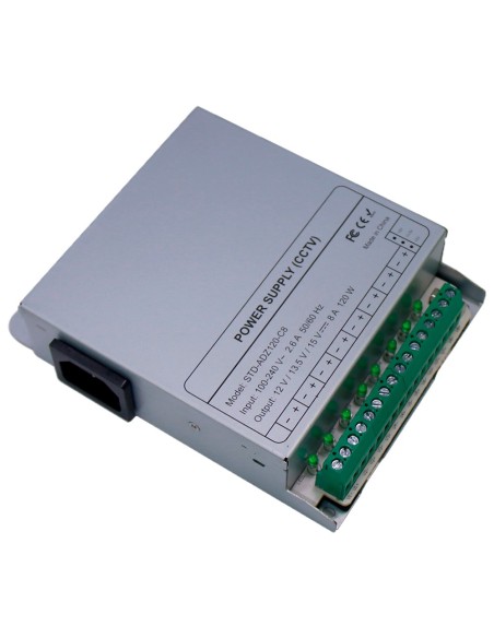 OEM DC12V10A-8-DIN Mudar a fonte de alimentação - saída DC 12 V 10 A / 120 W - 8 Saídas - Entrada de Tensão 100 v ~ 240 V - 