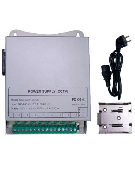 Comprar OEM DC12V10A-8-DIN Fuente de alimentación conmutada - Salida DC 12 V 10 A / 120 W - 8 salidas - Voltaje entrada 100 V ~ 