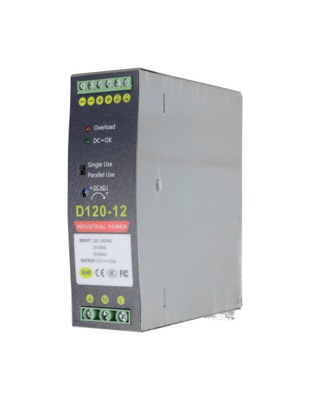 OEM DC12V10A-DIN Mudar a fonte de alimentação - saída DC 12 V 10 A / 120 W - 2 Saídas - Entrada de tensão 90 v ~ 264 V - 135