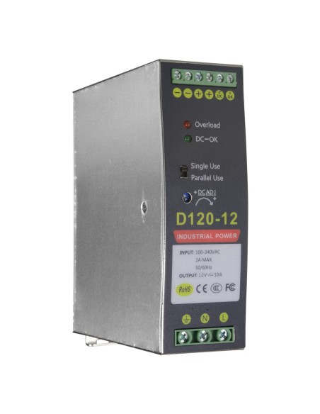 Acquistare OEM Alimentatore switching DC12V10A-DIN - Uscita DC 12 V 10 A / 120 W - 2 uscite - Tensione di ingresso 90 V ~ 264 V