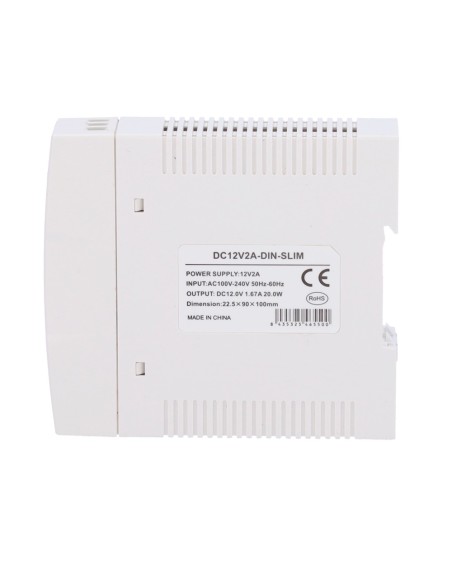Comprar OEM DC12V2A-DIN-SLIM Fuente de alimentación  - Salida DC 12 V 1.67 A / 20 W - Voltaje entrada 100-240VAC 50/60Hz -  23 x