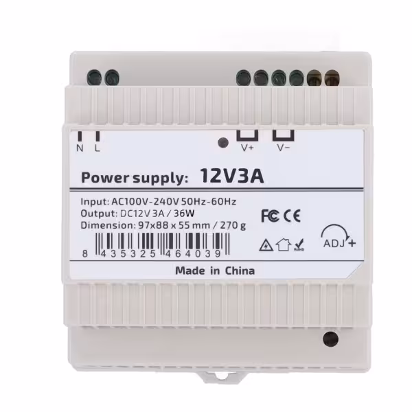 Comprar STEADY DC12V3A-DIN-P Fuente de alimentación  - Salida DC 12 V 3 A / 36 W - Voltaje entrada AC 100V ~ 240V 50Hz-60Hz -  9