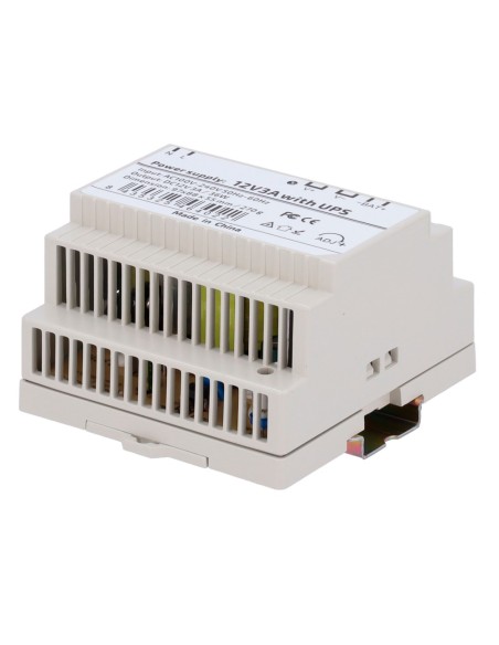 OEM DC12V3A-Din-Ups-P Fonte de Alimentação com Função UPS - DC 12 V Saída 3 A / 36 W - Entrada AC de tensão 100V ~ 240V 50Hz-6