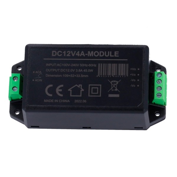 Acquistare OEM DC12V4A-MODULE Adattatore di Alimentazione - Uscita DC 12 V 3,8 A - Ingresso AC100-240 V 50/60 Hz - 109 x 52 x 33