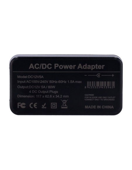 OEM DC12V5A Switch Fonte de Alimentação - Saída DC 12 V 5 A - 4 Saídas - Estabilizado - 105 (FO) x 33 (AL) X 45 (A)