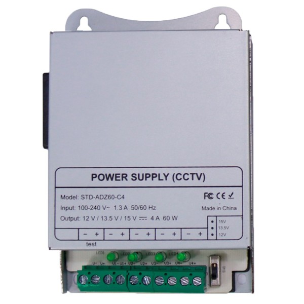 OEM DC12V5A-4-DIN Mudar a fonte de alimentação - DC Saída 12 V 5 A / 60 W - 4 Saídas - Entrada de Tensão 100 v ~ 240 V - 33 