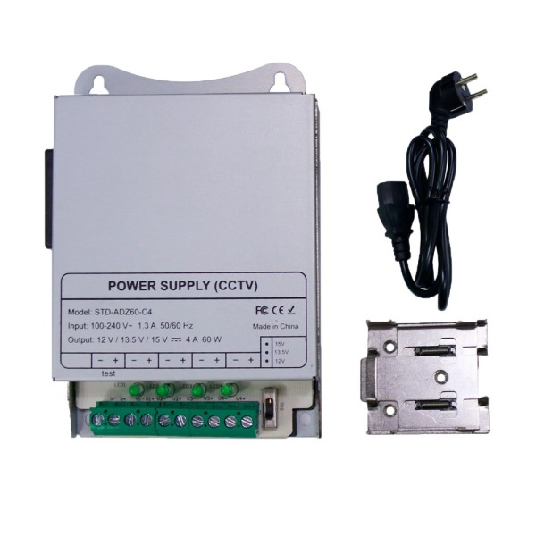 Comprar OEM DC12V5A-4-DIN Fuente de alimentación conmutada - Salida DC 12 V 5 A / 60 W - 4 salidas - Voltaje entrada 100 V ~ 240