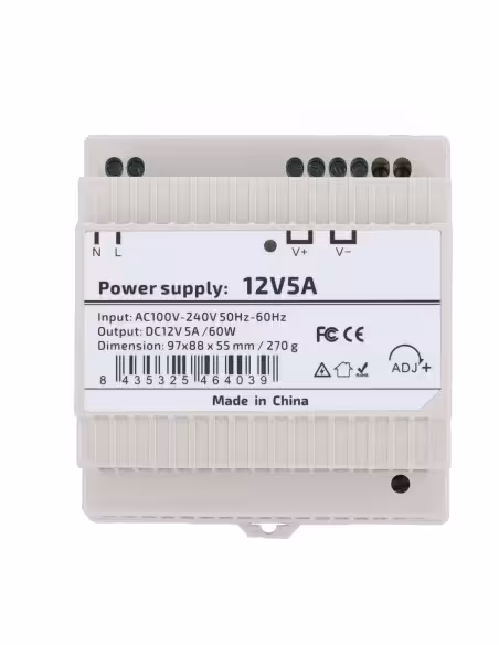 Kaufen OEM DC12V5A-DIN-P Netzteil – Ausgang DC 12 V 5 A / 60 W – Eingangsspannung AC 100 V ~ 240 V 50 Hz–60 Hz – 97 (