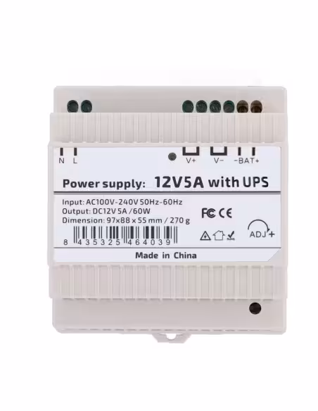 Kaufen OEM DC12V5A-DIN-UPS-P Netzteil mit USV-Funktion – DC-Ausgang 12 V 5 A / 60 W – Eingangsspannung AC 100 V ~ 240 V