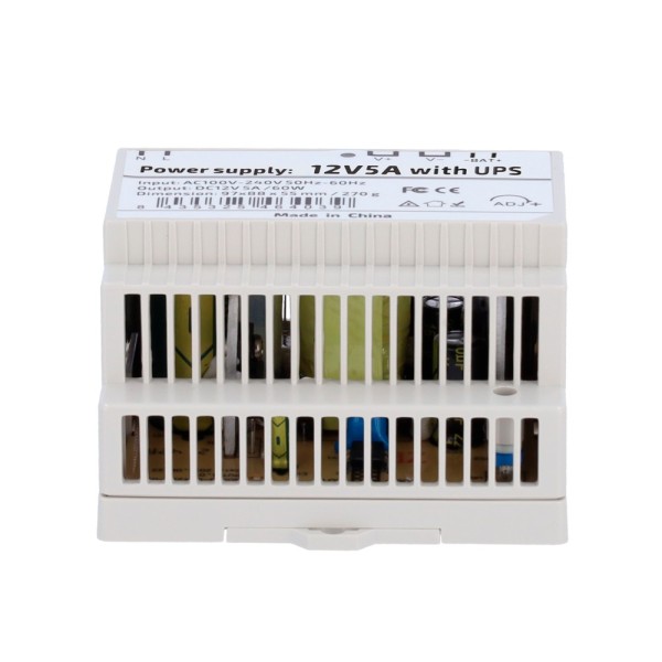 OEM DC12V5A-Din-Ups-P Fonte de Alimentação com Função UPS - DC Saída 12 V 5 A / 60 W - Entrada AC de tensão 100V ~ 240V 50Hz-6