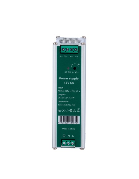 Comprar OEM DC12V6A-DIN Fuente de alimentación conmutada - Salida DC 12 V 6.3 A / 75 W - Voltaje entrada AC100V-240V /50Hz-60Hz 