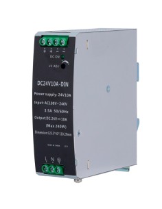 Comprar OEM DC24V10A-DIN Fuente de alimentación conmutada - Salida DC 24 V 10 A / 240 W - 2 salidas - Voltaje entrada 90 V ~ 264