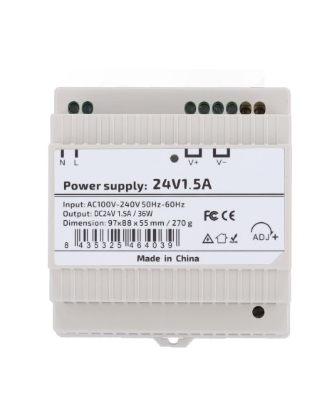 Comprar OEM DC24V1A5-DIN-P Fuente de alimentación  - Salida DC 24 V 1.5 A / 36 W - Voltaje entrada AC 100V ~ 240V 50Hz-60Hz -  9