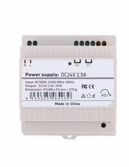 Acheter OEM DC24V2A5-DIN-P Alimentation - Sortie CC 24 V 2,5 A / 60 W - Tension d’entrée CA 100 V ~ 240 V 50 Hz-60 Hz - 9
