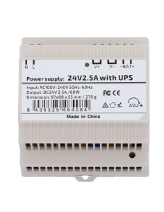 OEM DC24V2A5-Din-Ups-P Fonte de Alimentação - Saída DC 24 V 2.5 A / 60 W - Entrada CA de Tensão 100V ~ 240V 50Hz-60Hz - 97 (FO) 2