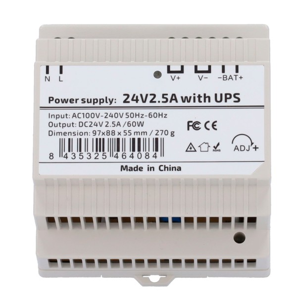 OEM DC24V2A5-Din-Ups-P Fonte de Alimentação - Saída DC 24 V 2.5 A / 60 W - Entrada CA de Tensão 100V ~ 240V 50Hz-60Hz - 97 (FO)
