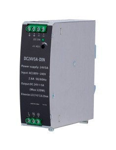 OEM DC24V5A-DIN Mudar a fonte de alimentação - DC Saída 24 V 5 A / 120 W - 2 Saídas - Tensão de entrada 100 v ~ 240 V - 123.