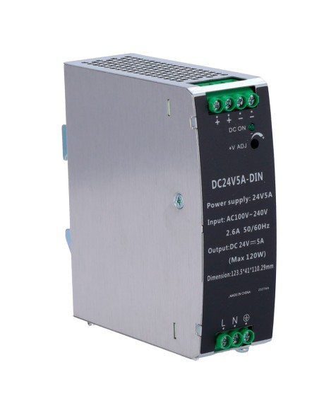 OEM DC24V5A-DIN Mudar a fonte de alimentação - DC Saída 24 V 5 A / 120 W - 2 Saídas - Tensão de entrada 100 v ~ 240 V - 123.