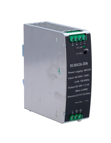 Comprar OEM DC48V2A-DIN Fuente de alimentación conmutada - Salida DC 48 V 2.5 A / 120 W - 2 salidas - Voltaje entrada 100 V ~ 24