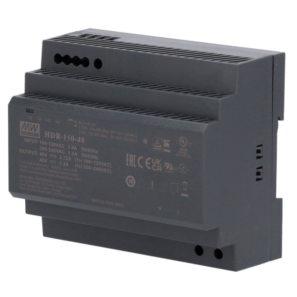 OEM DC48V3A-DIN Fonte de alimentação - saída DC 48 V / 3.2 A / 150 W - 2 Saídas - 105 (A) x 90 (AL) x 55 (FO) MM - montagem 