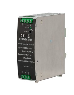 Comprar OEM DC48V5A-DIN Fuente de alimentación conmutada - Salida DC 48 V 5 A / 240 W - 2 salidas - Voltaje entrada 100 V ~ 240 