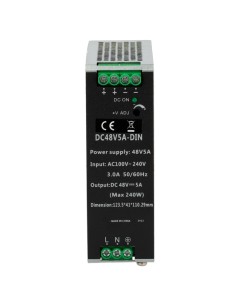 Comprar OEM DC48V5A-DIN Fuente de alimentación conmutada - Salida DC 48 V 5 A / 240 W - 2 salidas - Voltaje entrada 100 V ~ 240  2