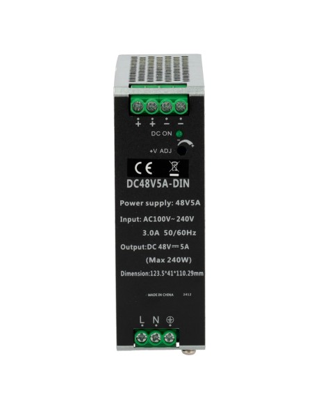 Comprar OEM DC48V5A-DIN Fuente de alimentación conmutada - Salida DC 48 V 5 A / 240 W - 2 salidas - Voltaje entrada 100 V ~ 240 