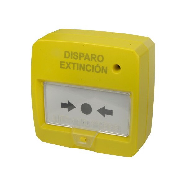Comprar DMTECH DMT-D9000-MCP-Y Pulsador rearmable - Especial para panel de extinción - Activación manual - Instalación en superf