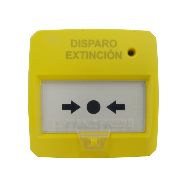 Comprar DMTECH DMT-D9000-MCP-Y Pulsador rearmable - Especial para panel de extinción - Activación manual - Instalación en superf