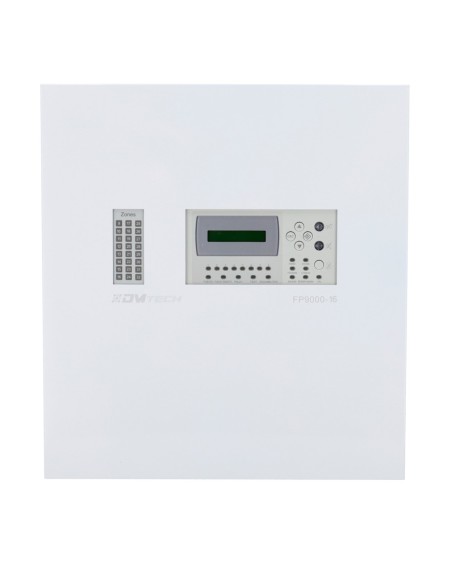 DMTech DMT-FP9000-16 Centro convencional de 16 zonas com tela LCD - 2 Sirene Exit - 2 Alarme e Falha e 6 Saídas SA