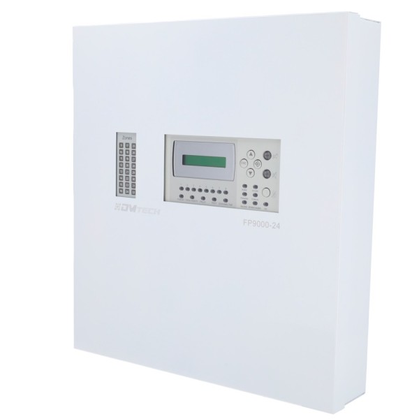 DMTech DMT-FP9000-24 Centro convencional de 24 zonas com tela LCD - 2 Saída de Sirene - 2 Saídas de Alarme e Falha e 10 S