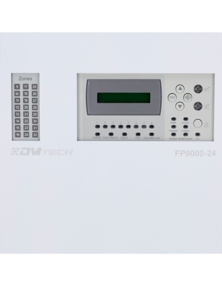 Kaufen DMTECH DMT-FP9000-24 konventionelle 24-Zonen-Zentrale mit LCD-Display – 2 Sirenenausgänge – 2 Alarmausgänge und Störungsm