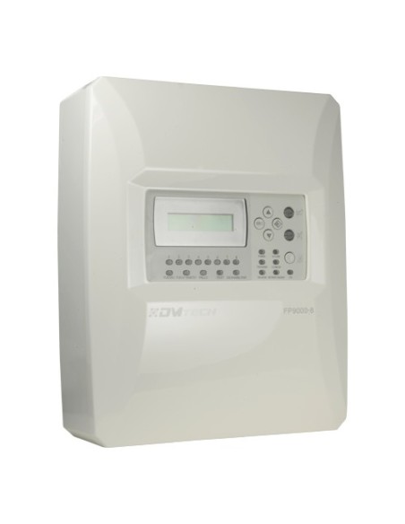 DMTech DMT-FP9000-8 Central convencional de 8 zonas com tela LCD - 2 Saída de Sirene - 2 Saídas de alarme e falha e 2 sali