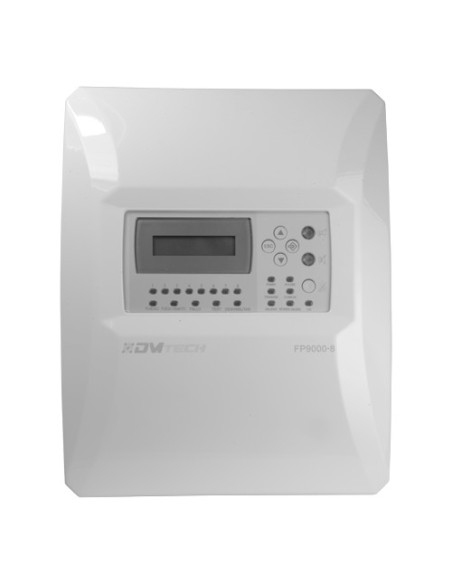 Kaufen Sie DMTECH DMT-FP9000-8 konventionelle 8-Zonen-Zentrale mit LCD-Display – 2 Sirenenausgänge – 2 Ausgänge für Alarm und St