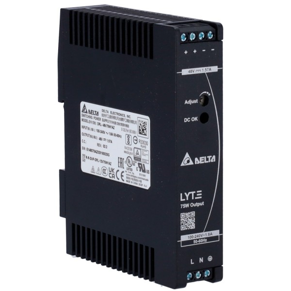 Comprar HIKVISION DRL-48V75W1AZ Fuente de alimentación conmutada - Salida DC 48 V / 1.57 A / 75 W - Montaje en carril DIN DRL-48