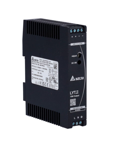 HIKVISION DRL-48V75W1AZ Switch Fonte de alimentação - saída DC 48 V / 1.57 A / 75 W - DIN RAIL CONJUNTO
