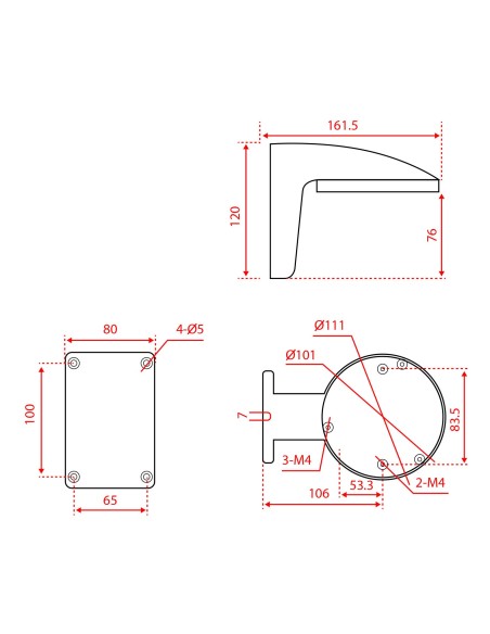 Comprar HIKVISION DS-1258ZJ Soporte de pared - Para cámaras domo - 120 (Al) x 111 (An) x 161 (Fo) - Carga máxima 1 Kg - ABS+PC /