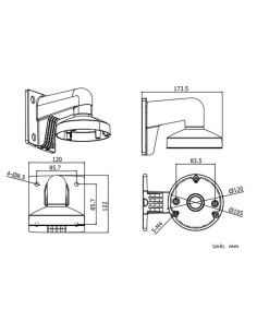 Hikvision DS-1272ZJ-120-Black Wall Stand - Caixa de conexão - Adequado para uso ao ar livre - preto | 122 (AL) x 120 ( 2
