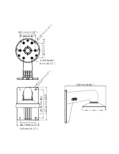 Hikvision DS-1273ZJ-135-Black Wall Stand - Caixa de conexão - Adequado para uso ao ar livre - cor preta - pino de cabo 2
