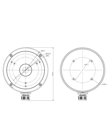 Hikvision DS-1280ZJ-M-Black Box - para câmeras de cúpula - adequado para uso externo - Teto ou instalação de parede - PAS