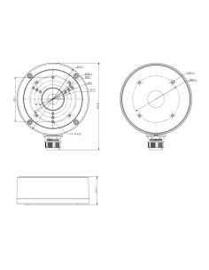Caixa de conexão Hikvision DS-1280ZJ-S-Black - para câmeras de cúpula ou bala - adequado para uso externo - instalação de teto o 2