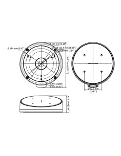 Caixa de conexão Hikvision DS-1281ZJ-M (Black) - para câmeras de cúpula - adequado para uso exterior - Interessante no teto -  2