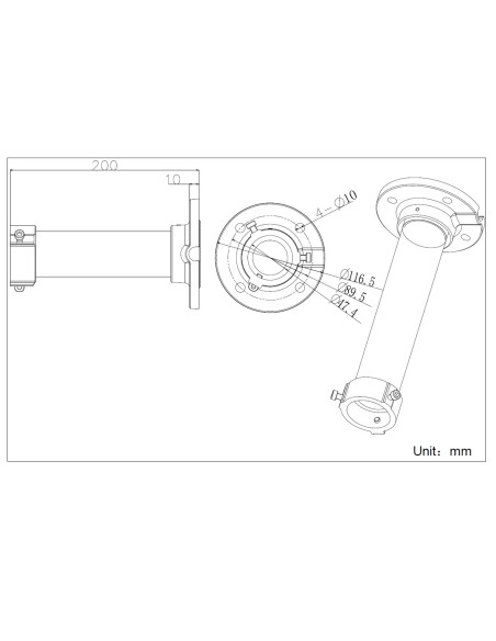 Comprar HIKVISION DS-1661ZJ Soporte de techo - Para cámaras domo - Apto para uso en exterior - Color blanco | 200 (Al) x 116 (Ø)