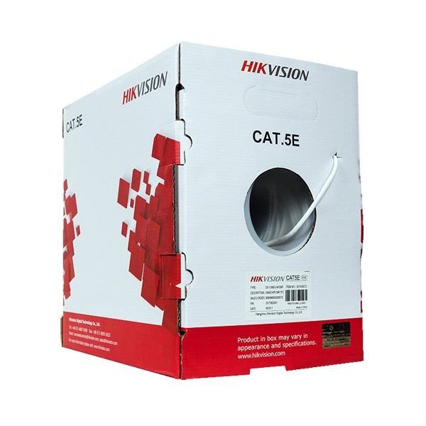 Hikvision DS-1LN5E-S Cabo Hikvision Categoria 5e - Driver OFC, 99,5% Cobre - Diâmetro 24 AWG-0.5mm - Certificado ECA / UL 