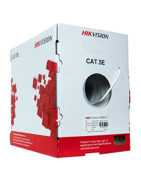 Hikvision DS-1LN5E-S Cabo Hikvision Categoria 5e - Driver OFC, 99,5% Cobre - Diâmetro 24 AWG-0.5mm - Certificado ECA / UL 