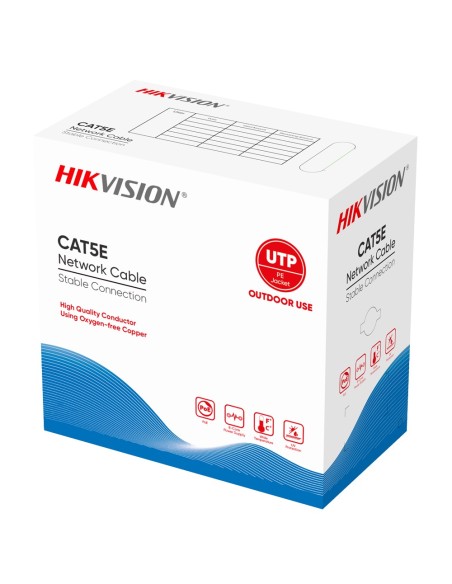 Hikvision DS-1LN5EO-UU / E HIKVISION Cabo UTP Categoria 5e - Driver OFC, 99,5% Cobre - Material de PVC - Fornecido em uma caixa