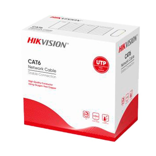 Hikvision DS-1LN6-UU Hikvision UTP Cabo Categoria 6 - Cobre Cobre, 99,5% de cobre - Diâmetro 23 AWG-0.56mm - Certificado ECA / U